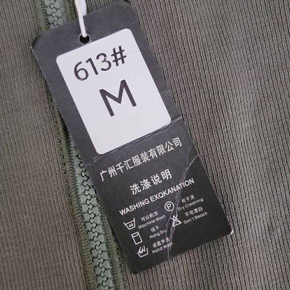 Solid V Neck Long Sleeve Zipper Split Front Knit Top Green Medium - Picture 6 of 12